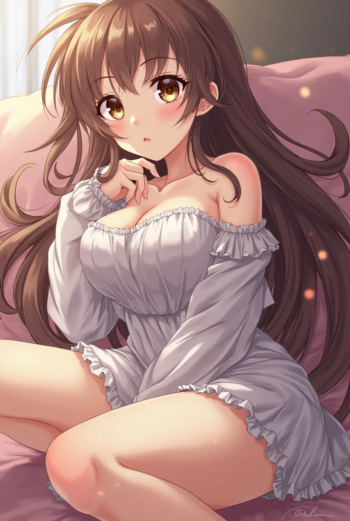 (2 young girls with long hair, Beautiful face and eyes, pink eyes, Charming smile, (Maid cafe costume with frilly breasts and wide open breasts, Pleated mini skirt:1.5), (Daikai Maid Cafe Costume:1.2), Sexy transparent underwear and panties, Miniskirt turned inside out、Underwear half exposed、Show belly button、 Extra large breasts、(very pretty girl), With pendants and bracelets、brown hair, Fashion hair accessories quality:1.4), (Extremely detailed), (Extremely detailed CG unified 8k wallpaper), Very detailed, High-resolution original color photos, Professional photography, Depth of Field, (Lie flat on your bed)