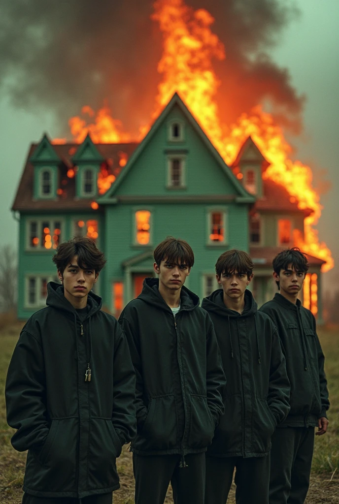 REDHEAD CHILDREN BOYS WITH STRAIGHT HAIR, with little fire in their hands, RED BACKGROUND, CANDLES WITH FIRE.