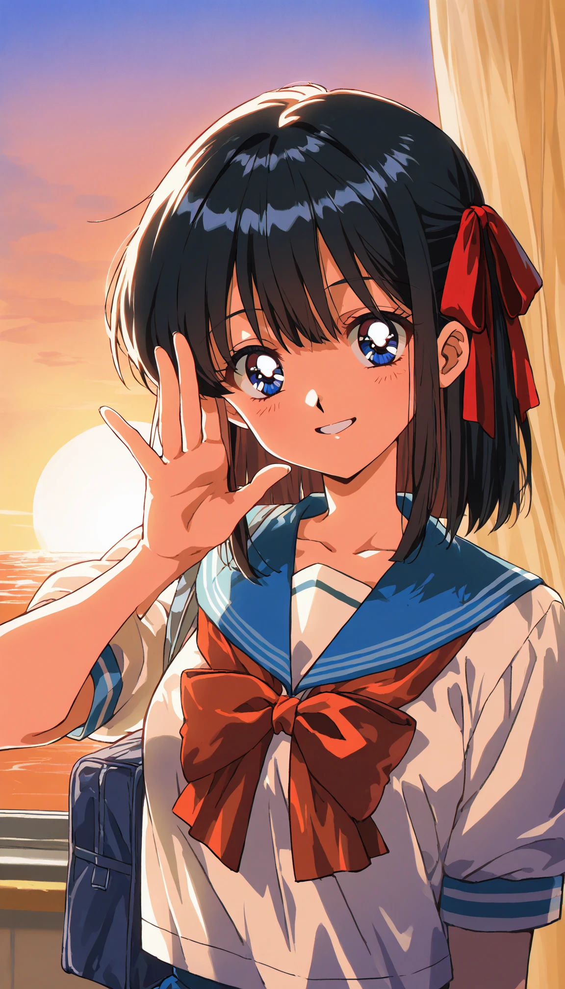 Sailor suit girl up colored pencil summer nostalgic