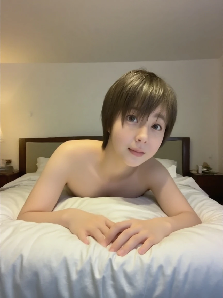 Cute Korean boy, 12 years old,detailed face,Detailed eyes,Double eyelids,sit,naked body , large penis , nake