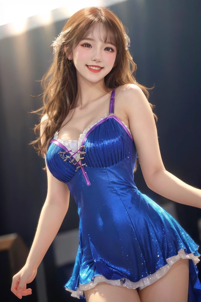 ((masterpiece)), ((Highest quality)), (Very detailed),(Ultra-high resolution:1.0),(High saturation:1.0),70 years old,Mature wife,Big Breasts,1 person,beautiful ,Delicate skin,whole body,thin,Fair skin, big ,No underwear,Single hair bun,smile,Skating rink,Figure skater,drop down,(Sexy jeweled miniskirt dresses for figure skating,ribbon, hair ornaments)