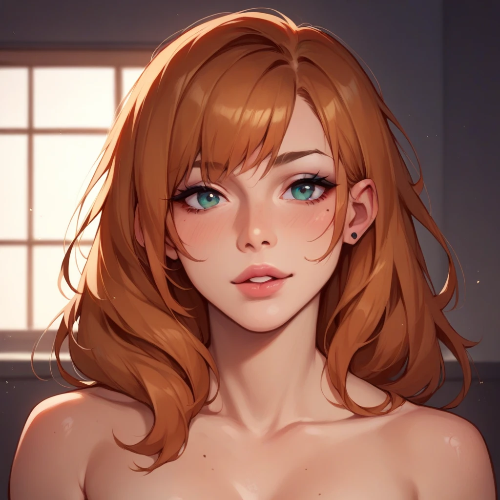  ((best quality)), ((masterpiece)), (detailed), NSFW, small breasts, prominent collarbones, skinny arms, flat stomach, visible hip bones, long hair, red hair, white hair, blonde hair, dark hair, ponytail, thick ponytail, heavy ponytail