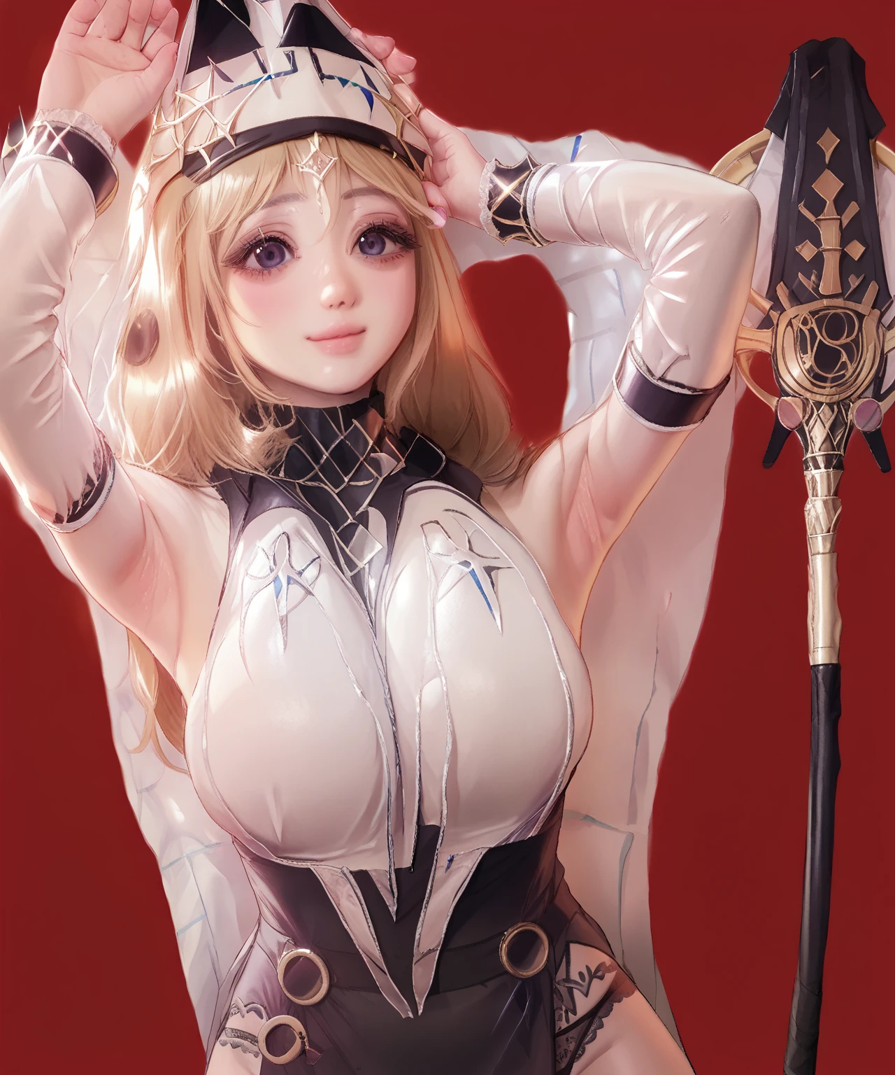 (((masterpiece))),((best quality)),detailed,1girl,realistic,(robot_girl,Mecha):1.2,Ceramic body,Smooth shoulders, golden crown, blonde hair, she-ra aesthetic, Network background,Extremely detailed city,(Translucent body.),Reflective skin),thigh_gap,Detail face,long_hair,8k,Best quality,Super delicate,(Surreal:1.4),(Big breasts:1.2),