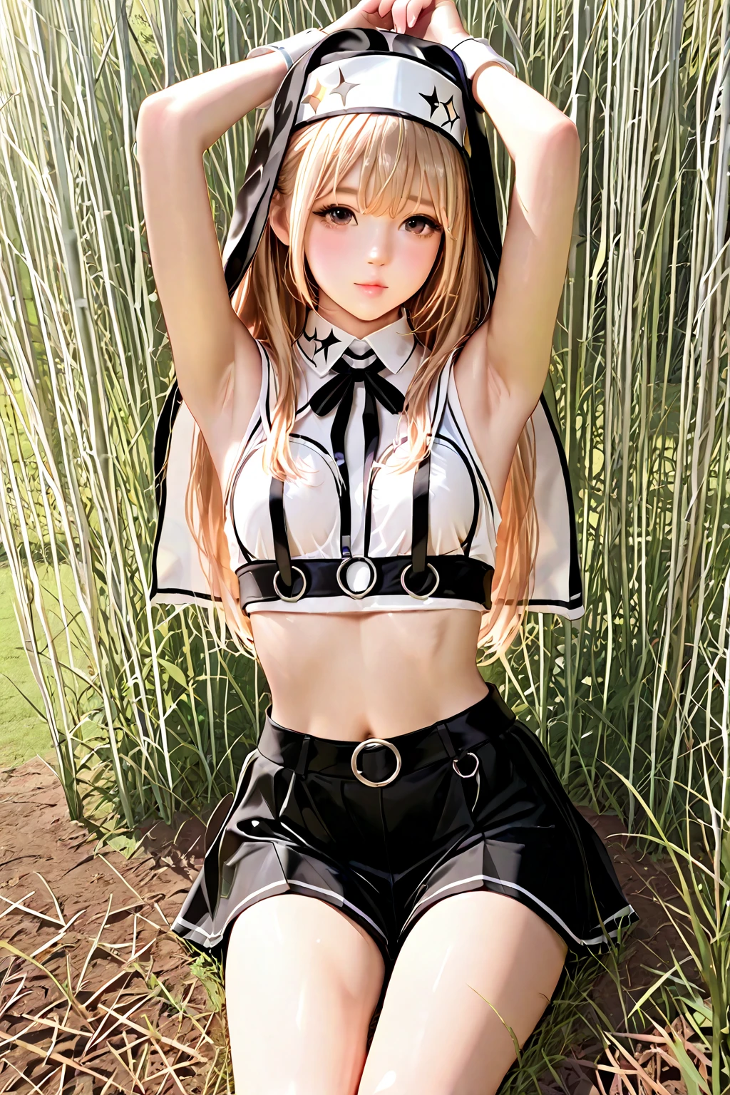 beautiful detailed girl with deep blown eyes, long blown  hair, exquisite facial features, extremely detailed, 8k, high quality, high resolution, in the class room,there are some monsters,sparkle,sailor-moon uniform,pleated skirt,detailed skin textures, satin fabric, glossy fabric, shine white tiny  bikini, wet bikini with water,large breasts, photorealistic, studio lighting, hyper realistic, intricate details, vibrant colors, dynamic pose,open your legs,low angle snd close up her clotch,flash light,she is fighting with monsters,