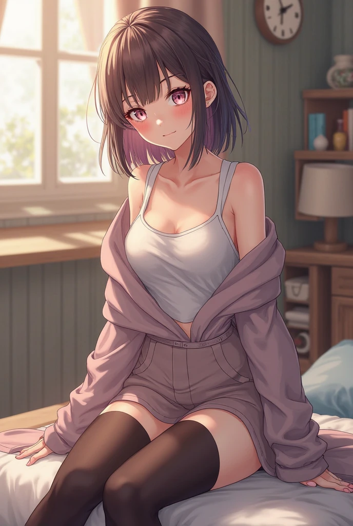 projectile how、Normal position, Spread your legs, Lift your legs、Lying in bed、(((1 boy and 1girl are having Sex、penis)))、Bitch、(Highest quality)), ((masterpiece)), (Family Friendly), Perfect Face, Shiny skin, Beautiful breasts, how, Shiny skin, Kyoto Animation style painting, hair. Golden Eyes, Sunburned skin. night, Braided hair, Sweat, Wet. , Off the shoulder, Fishnet tights,, Sweatte<, Open your mouth, Double teeth, how mouth, splash, fog, illumination, Night Pool. milking.Panty Lift 、penis、how、Dark Skin、Cowgirl,Nipples、vagina,Sex、Woman standing on top / Cowgirl、Short hair,Purple hoodie、how breasts、(((Sweatだく)))