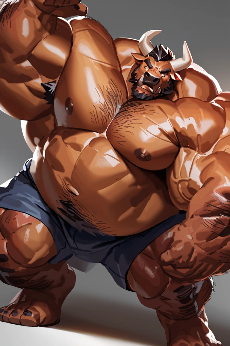 chubby grizzly bear in nigh street city (wearing white shorts and white tank top, shoes), fatty muscle, big balls, hyper muscle, hyper muscular, hyper pecs, hyper pectoral, absurdly muscular, absurdly muscle size, heavy thick brown fur, flare lights, bur background, old man, thick arm, huge arm, bearded. White hair and long beard, bearded, muscular, pectoral, wide pectoral, large pectoral, realistic, 8k, masterpiece,