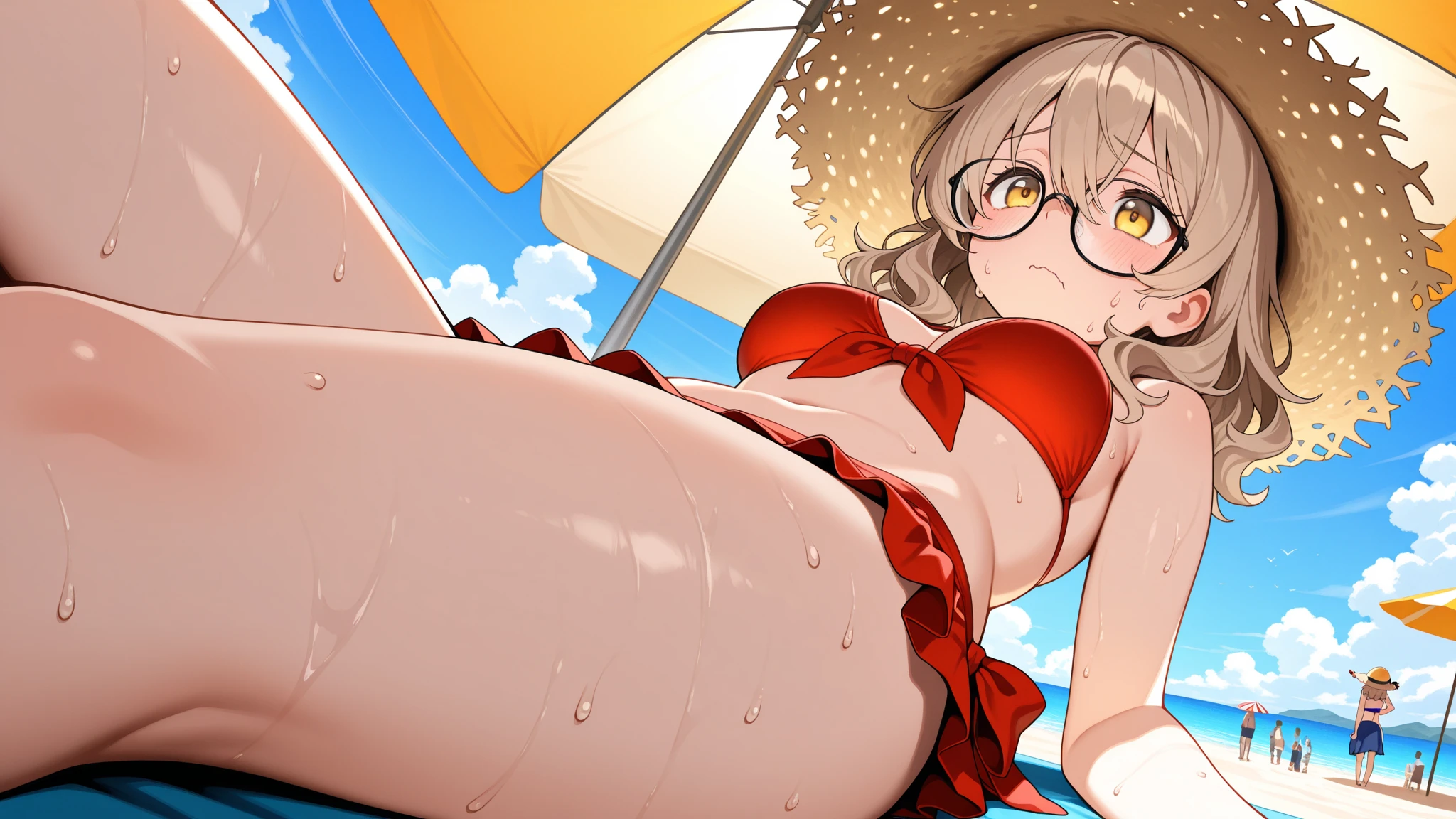 naked、Bikini Swimwear、Covered in 、Bouncing Boobs、bedroom、Peeing、Nipples 、Ahegao, Huge Ass、Superior Quality, Her cheeks flushed,Open your mouth, Sticking out tongue, sweating , Ultra-high resolution, Maximum resolution, Very detailed, Beautiful Skin, anime, Legs wide open, Lift your legs, Wet body, Embarrassing, blush, Crack, The crotch is visible, The areola is visible through the, The genitals are visible, Vaginal discharge,