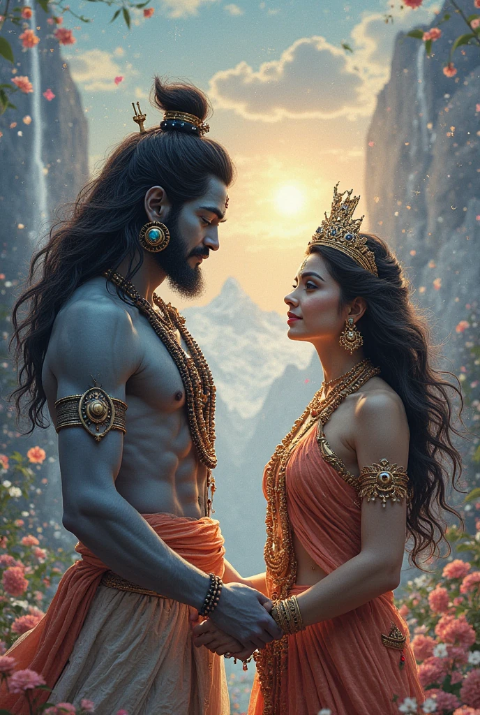 Maa parvati scolding lord Shiva 
Maa parvati in anger and sadness
Lord Shiva is sad
