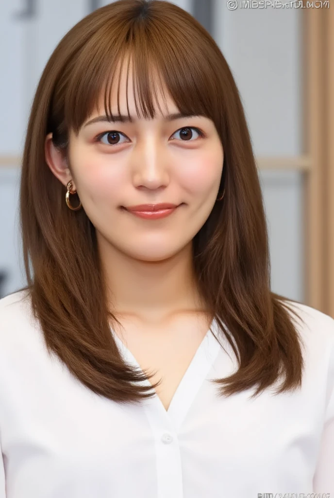 best quality, photorealistic, 8k, high res, 1girl, woman, (skindentation), (professional lighting), ((close buttoned office shirt:1.6)), (portrait:0.6), gorgeous, (medium hair:1.7), (1girl eyes looking at viewer:1), ((looking at viewer:1.6)), (1girl looking at the camera), photorealistic, (bokeh), (portait:0.6), (dynamic pose:1.2), masterpiece, intricate, realistic, sharp focus, award-winning photograph, (Smile:1), <lora:aiAVRIRIXX_v1:0.71>