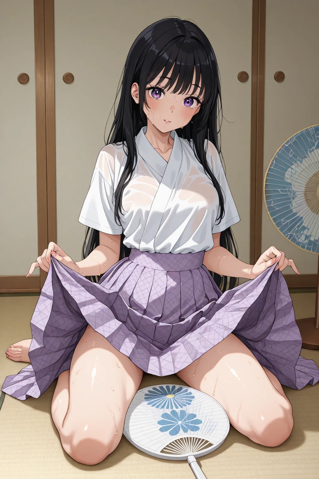 ((Masturbation)) ((Giant Vibe)) ((Giant)) woman slender kimono kimono Backwards Landscape Prone Slender Small waist Medium chest Completely naked Half naked Light clothing big penis,woman with penis,bigdildo,squatting,masturbation ,orgasm,aroused,