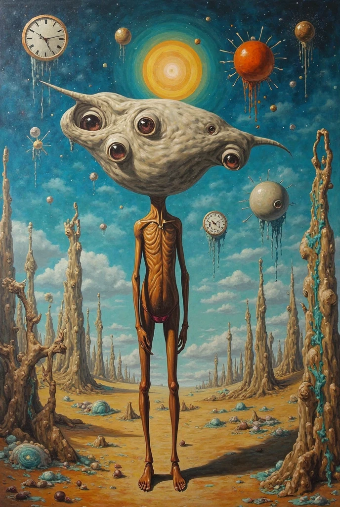 Transforming Salvador Dali's Frames: Persistence of memory, Using a futuristic computer、More contemporary works、Long neck alien