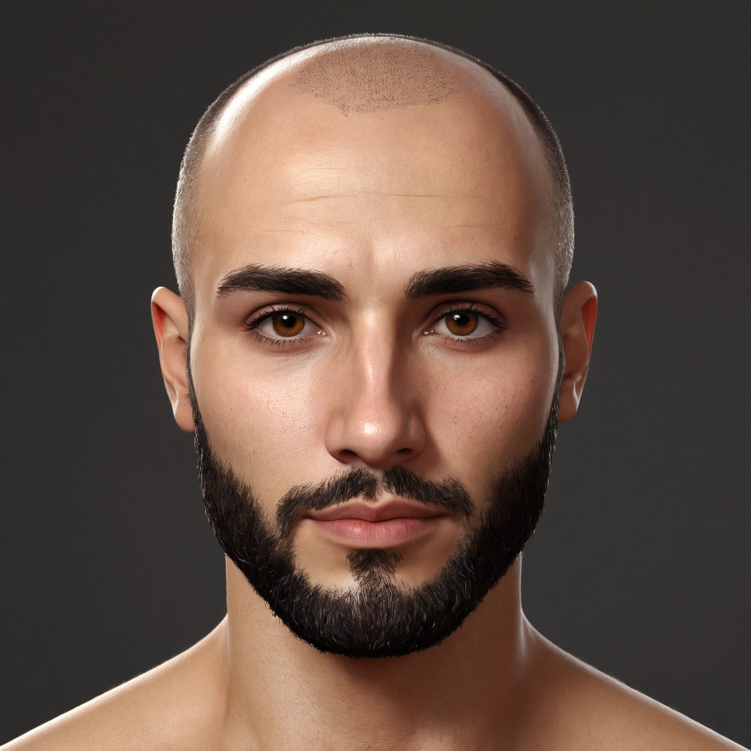 A pixar-style image of a bald man written "Henrique"
