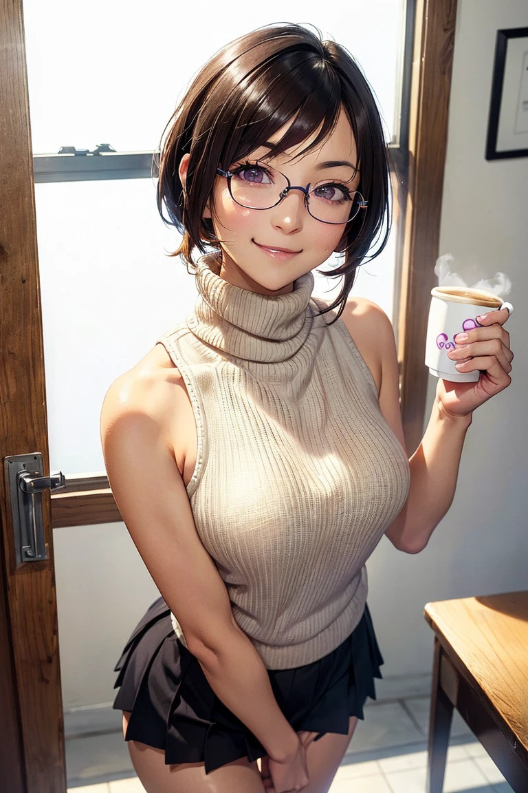 Woman with short unisex hair! Beautiful, very cute and fair! , black hair, young, very cute, glasses!, slightly fat, cute, baby fat!! , two-dimensional, a little colored, shy, short hair, short hair!! Childish, erotica, glasses, plump and sexy