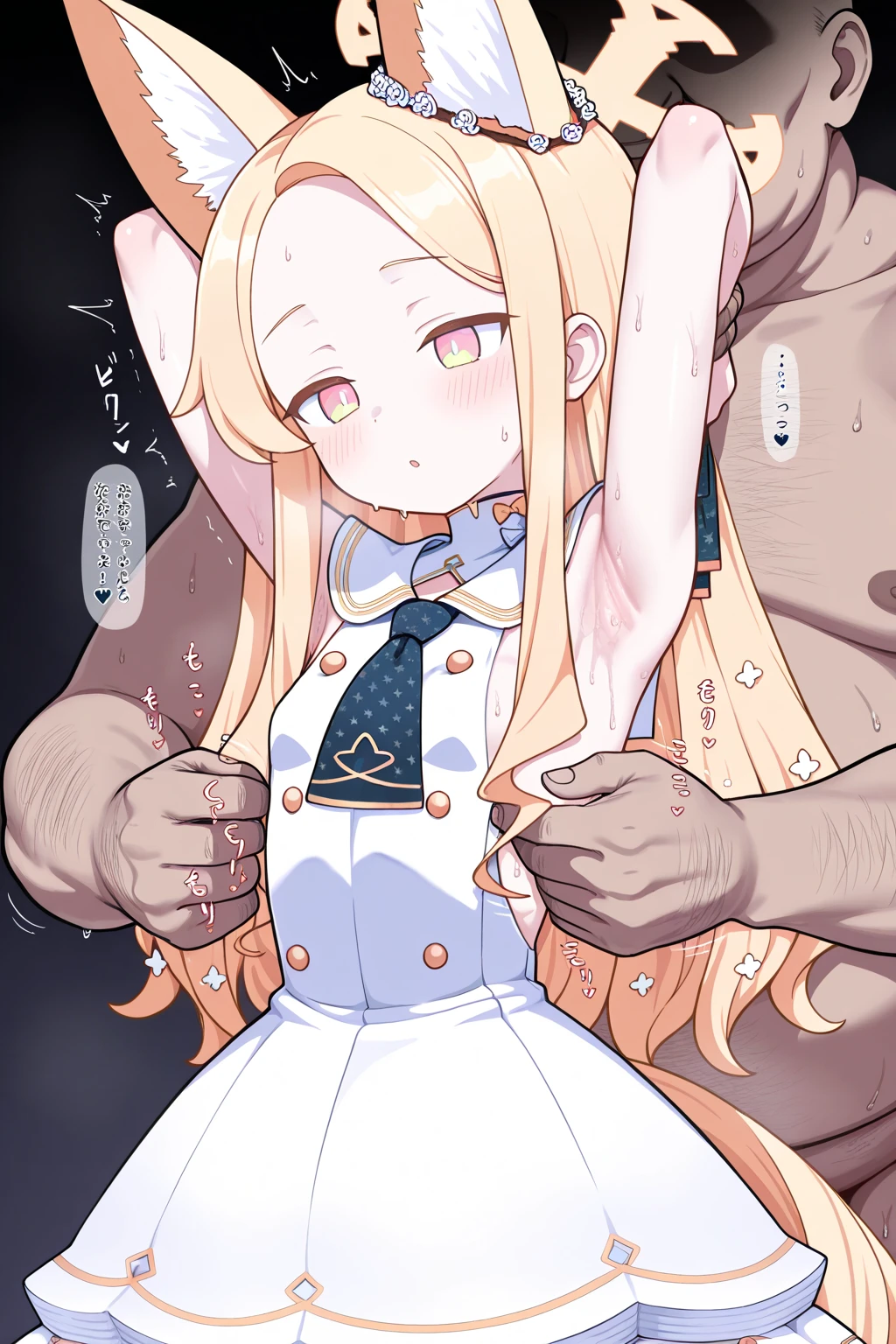 Cute little beautiful girl、、Big Breasts、(Crying, choking, shame, shock, blushing:1.3)、Beautiful Eyes、Brown skin、Braid、upright、Lift up your skirt、From the back、