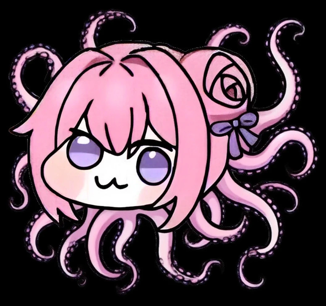 ((best quality)), ((highly detailed)), absurdres, (detailed eyes),1girl,20 years old,solo,long hair,pink hair,(((white shirt,black standart tie,black skirt))),dynamic pose, cowboy shot, (((scylla))), (((octopus girl))), standing, (tentacles:1.33), (suction cups:1.33), (fused:1.33), ((tentacle legs)), squidlegs, ((underwater,sea, aurora,night)),leaning forward, serious,cute,reaching out