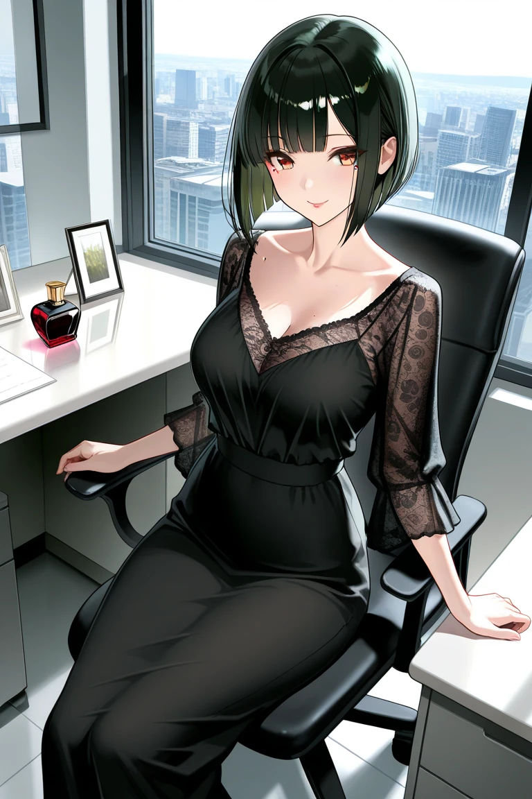 ((super high quality,Ultra-high resolution,4K,8k,super masterpiece,Ultra HD ,Detailed shading)),Looking at the camera,The living room bathed in morning sunlight,Full body photo,A seductive mother,popped collar White shirts,Tight collar,Long sleeve,BLACK Pencil Skirt,sexly,Glasses,smile,Pearl Earrings,Pearl Necklace,Engagement Rings,Hold your phone to your ear,slouch,