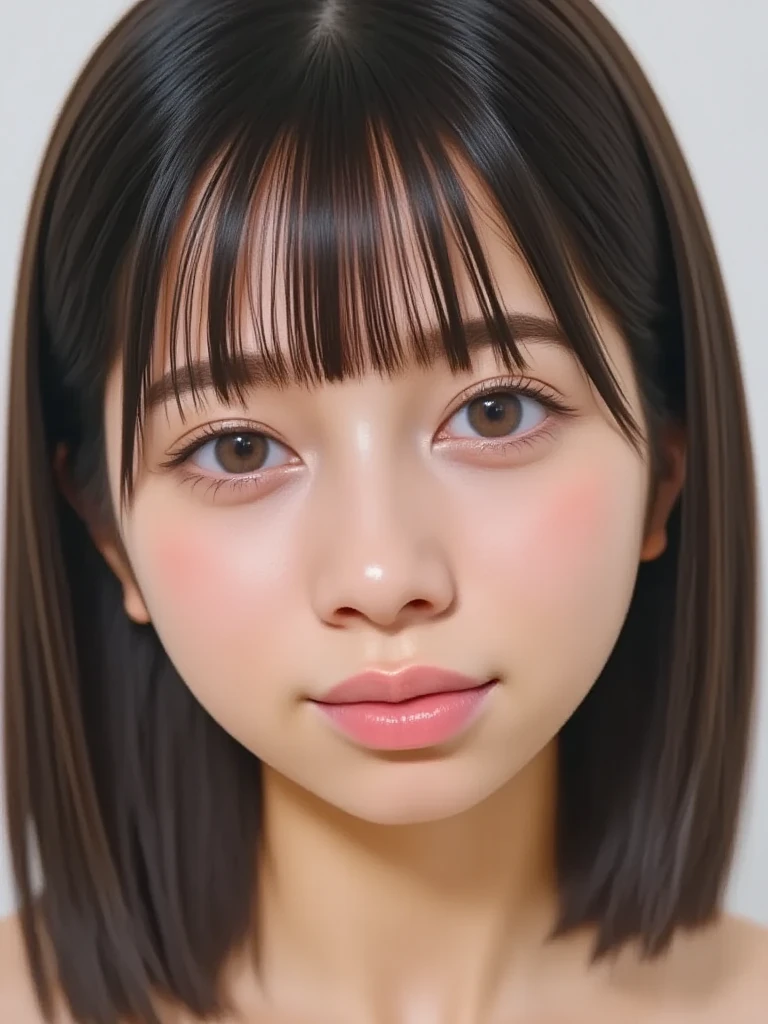Photo Real、photoRealstic slight BROWN AND hair、、Young face、Soft thighaces close、Face Close-up、Close distance、Staring at this、Leaning against the bookshelf、Blushing Background with、green and blur , american girl,