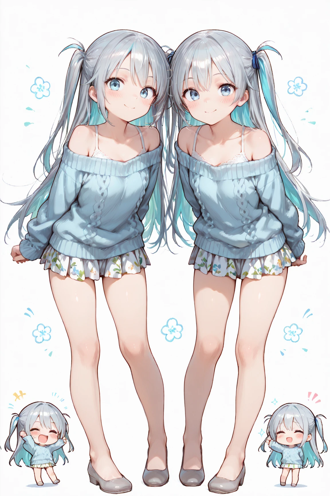 Japanese cartoons,portrait,2 Girls,,Brunette girl,White-haired girl,inner color,best quality, masterpiece