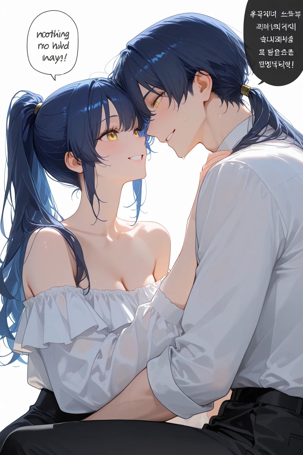 masuter piece、Beautiful shape、cool、a handsome、Two Men、High school students、romance、BL、Yaoi、We get along well、Looks happy、happy、a smile、Hugging、animesque、Best Quality