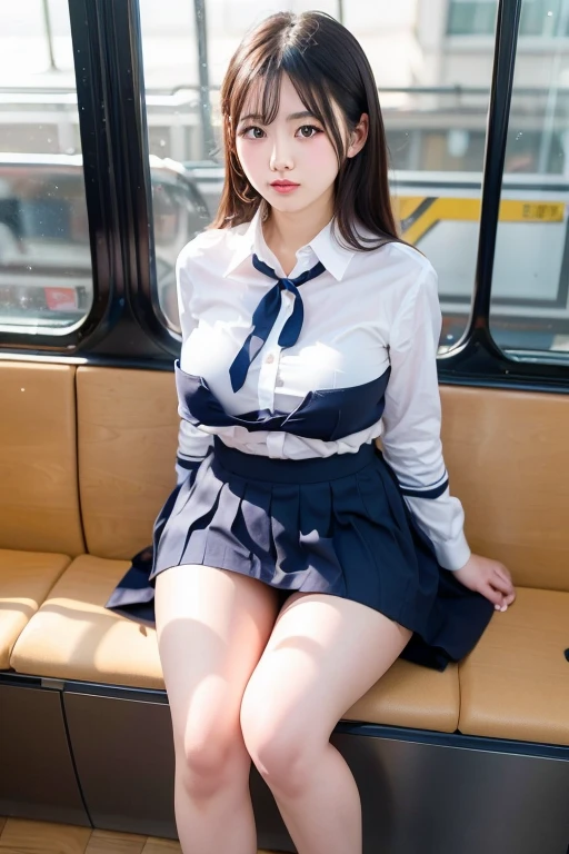Japanese Girls、18歳の女の子、ple short hair、Blond Hair、bangs、BROWN EYES、Perfect figure、Sense of transparency、luster、gloss、modest chest、School Uniforms、Navy blue ribbon、Light blue shirt、Navy blue skirt、Guangyue、Burning body、hposing Gravure Idol、On the train、Beautiful feet、Strong sunlight、Nasty、Rain-drenched body、wet、actress、hposing Gravure Idol、Nogizaka Idol、korean idol