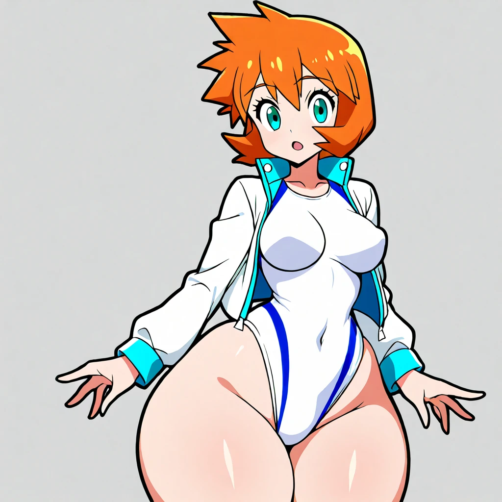 best quality,ultra detailed,solo,score_9, score_8_up, score_7_up, score_6_up, score_5_up, score_4_up, source_anime, 1girl, clara, blue hair, hair tubes, grey eyes, bodysuit,big breasts, sexy pose, (behind view,portrait),full body, sranding on lava,heavenly ass, heavenly breasts, big ass, no shoes, wearing white heels, upset, cute, face, long legs, tight bodysuit, tight sleeves, white bodysuit, half-closed eyes, backside