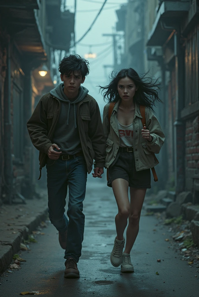 1 girl and 1 zombie (small fragile white girl) (Hot 18 year old girl) (Girl running away) the girl is scared and crawling (zombie standing with muscular body, angry) ((full body)) (Male zombie and white girl) (Detailed face) Abandoned city in the background (Detailed face of the girl on her knees) (scared pale girl) doggy style, sex from behind, Hold arms down, Hold head down, grab, pressing, anal, front view, doggy style, sex from behind, Hold arms down, Hold head down, zombie grabbing, pressing, soles, front view, (wide angle) (human hot girl chased by zombie), ((pale skinny girl from Resident Evil 2)), long shot, (girl fights ugly zombie monsters, NSFW) (brown hair), ((extra long hair)), ((hair knee length)), kneeling, (slender), (thin anorexic), ((pale skin)), cute, ((white long socks)), ((Handmade Black Leather Combat Military Boots)), skinny body type, extremely detailed body, (breast size 1 small), (wet long hair), ((scrunch yoga shorts black)), ((gym yoga top)), ((blue Zip Cloud Hoodie)), wet clothes and hair, (cat backpack), ((running in an abandoned shopping center)), ((running chasing a monster)), victim, vines hanging from the ceiling, overgrown vines walls, mutant plants on floor, vegetation with ruins, overgrown messy roads with plants (high quality,8k wallpaper),(masterpiece,Best quality:1.2),(High_resolution:1.2),(ultra details:1.2), studio lighting, physically based rendering, ultra realistic body, ominous lighting, sinister atmosphere, ultra detailed face, ultra detailed hair, surprised face expression