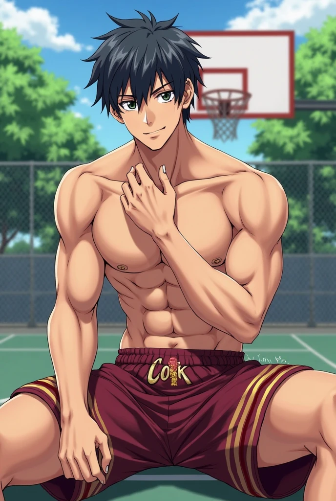 Volleyball Court，Sweat，Shorts，Shota，male，boy，barefoot，Adorable，Feet，muscle，strong，volleyball，Shirtless，Abdominal muscleake your face bright red，muscle男