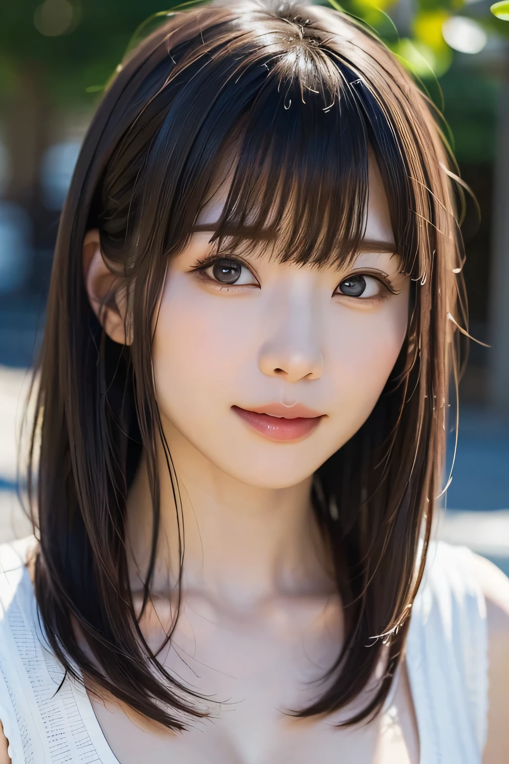 best quality, face focus, soft light, ultra high res, (photorealistic:1.4), RAW photo,(Shinozaki Ai), (fair skin), (kawaii),
1 Japanese girl, solo, cute, smile, (pupil, lights in the eyes),  detailed beautiful face, Medium-sized breasts,(high resolution detail of human skin texture),(long hair),(portrait), upper body, white traditional kimono, Increase the area of the face