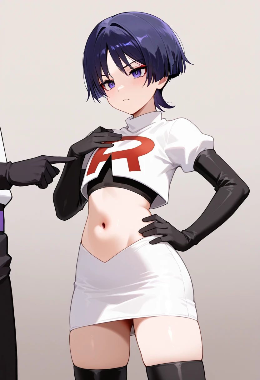 masterpiece, best quality,anime style, 1 girl,(((slender body))), (((small eyes,small breast))),(((cheerleader uniform,glasses))),(cum), (beautiful face), (((short hair))), (((straight hair))), ((((black hair)))),detailed beautiful skin, (perfect hands, perfect anatomy),scream