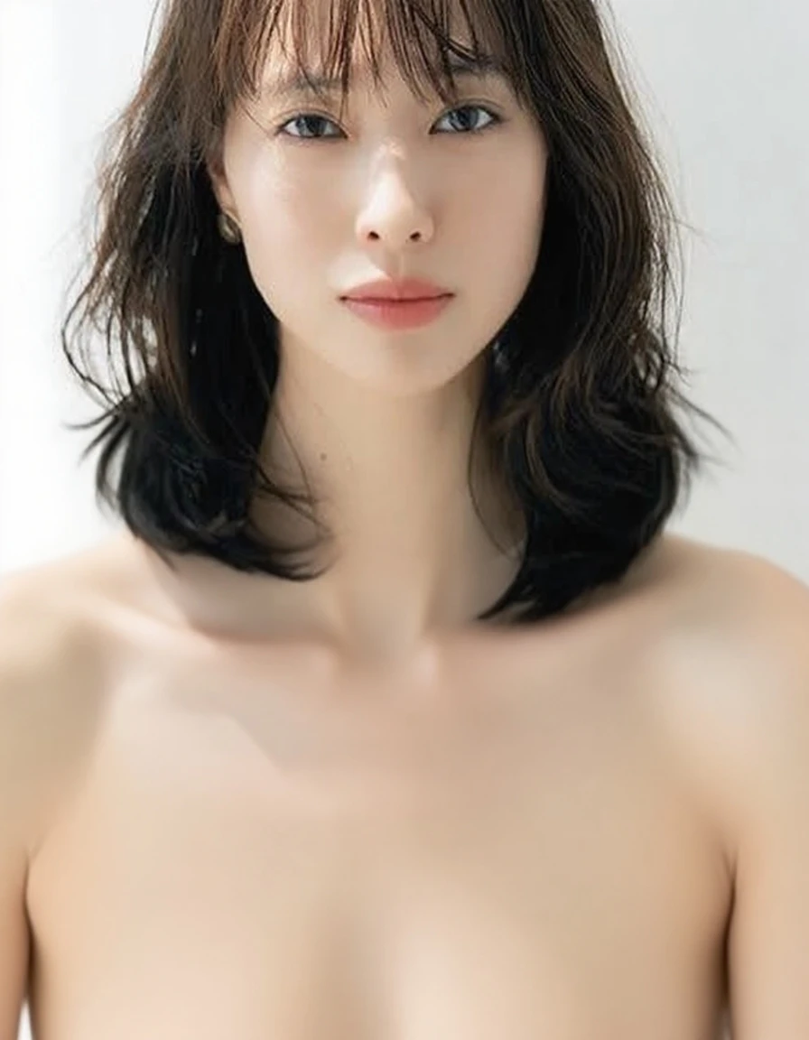 highest quality, masterpiece, Ultra-high resolution, (Realistic:1.4), RAW Photos, One girl, Beautiful Japanese Women, Beautiful Skin, Black Hair:1.7, gakki, ((short hair:1.5)), 30 years old, Smile happily:1.2, Micro Bikini,naked,topless,M-shaped legs,With legs apart,Touching the crotch with hands