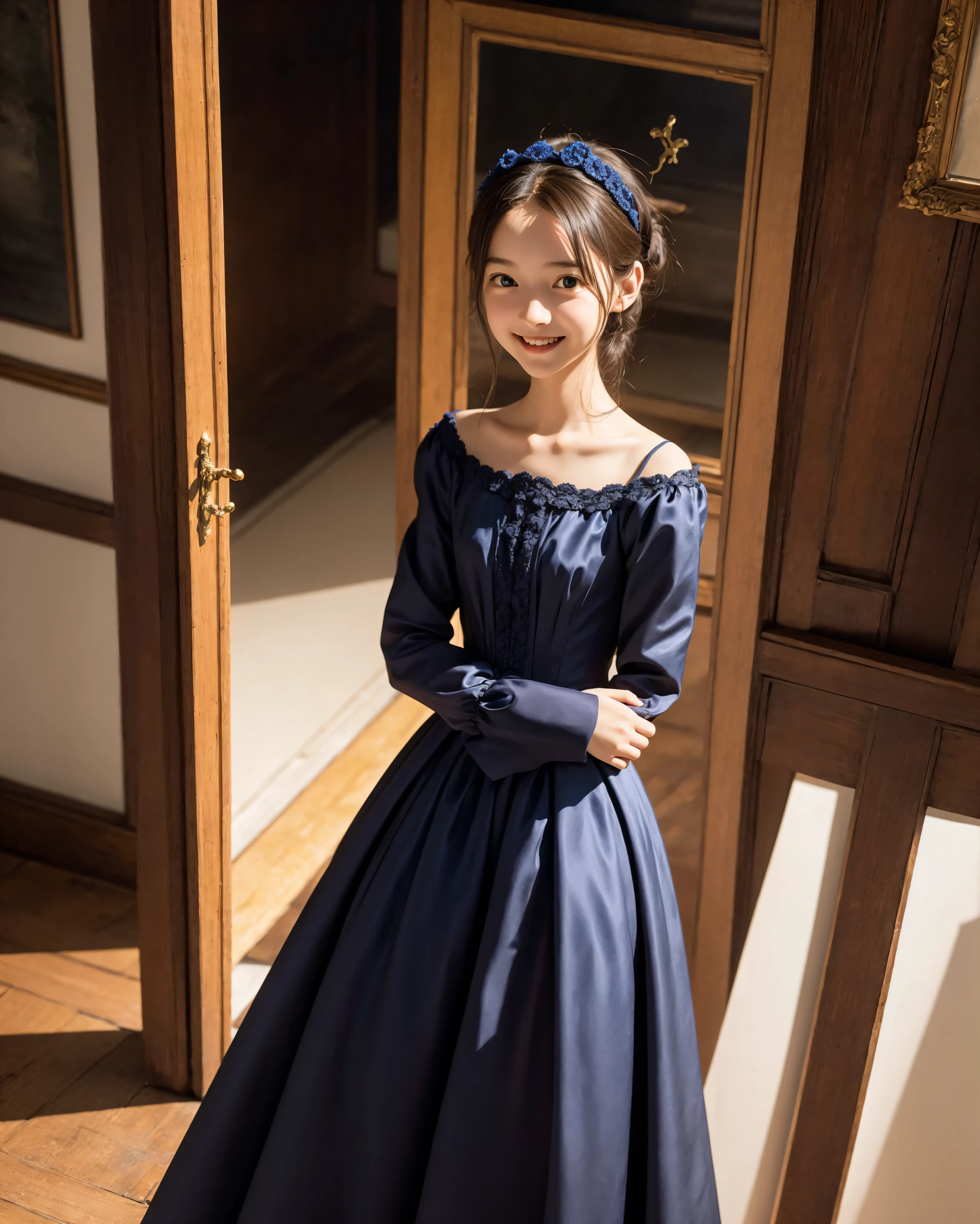 S,Thin armS,Narrow ShoulderS,delicate, official art,4K,8k, victorian , race,Smile,taken from obliquely above