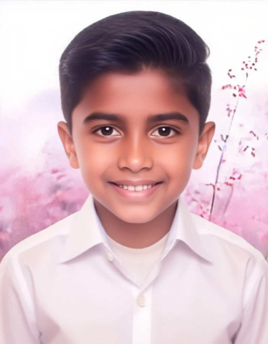 a small boy, very kind cute boy, smiling with curly hair,bright eyes, playing in the garden, garden with lots of flowers, Hyper Realistic 3 D render, 3 D render character art 8 K, Hyper Realistic Render, lovely digital painting, hyper realistic style, ultra realistic render
