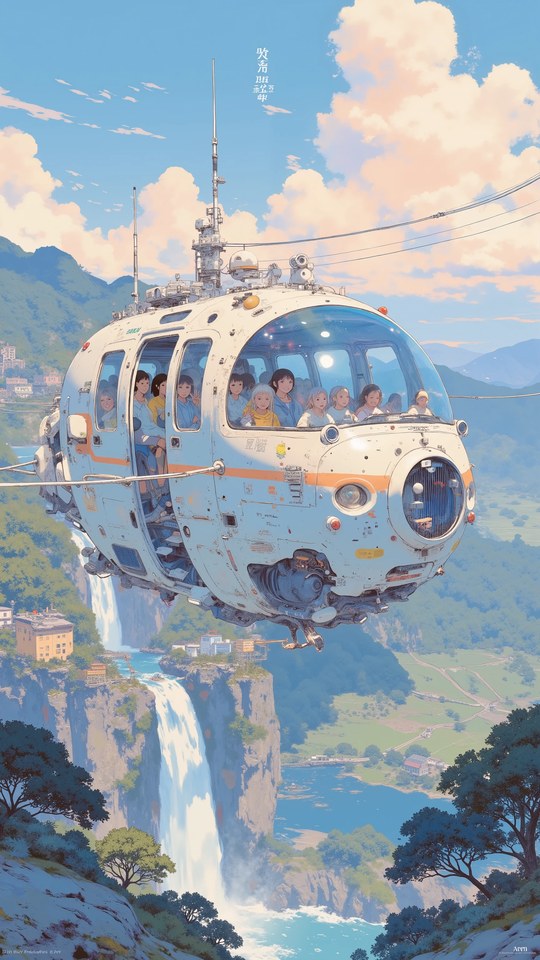 tourist hovercraft, by Kentaro Miura, big!!!!!!!!!!!!, slice of life anime, happy!!!, anime style”, official art, an retro anime image, by Hiroshi Arakawa, anime!!!!, FLCL