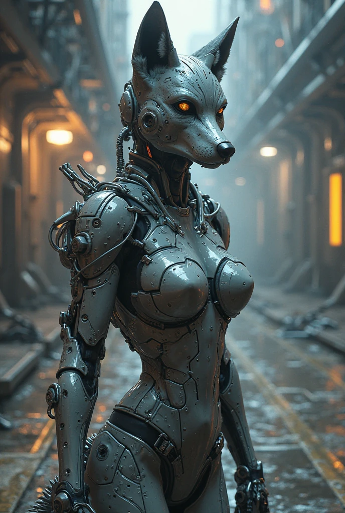 best quality,masterpiece,highres,original,extremely detailed wallpaper,perfect lighting,extremely detailed CG,blurry background,standing,
<lora:Robotic_Jackal-ish:0.8>,robotic jackal,transformation,duo,