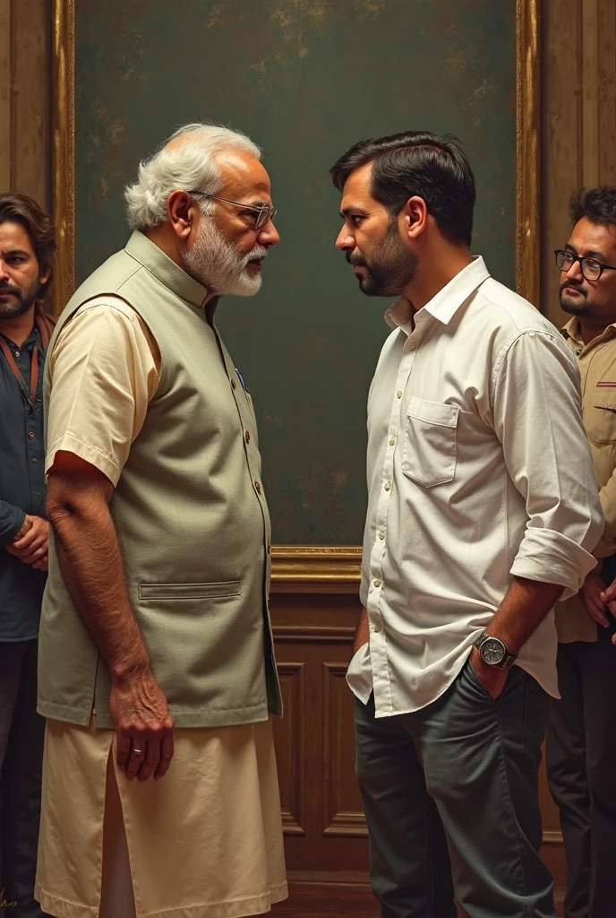 Narend modi with Rahul Gandhi