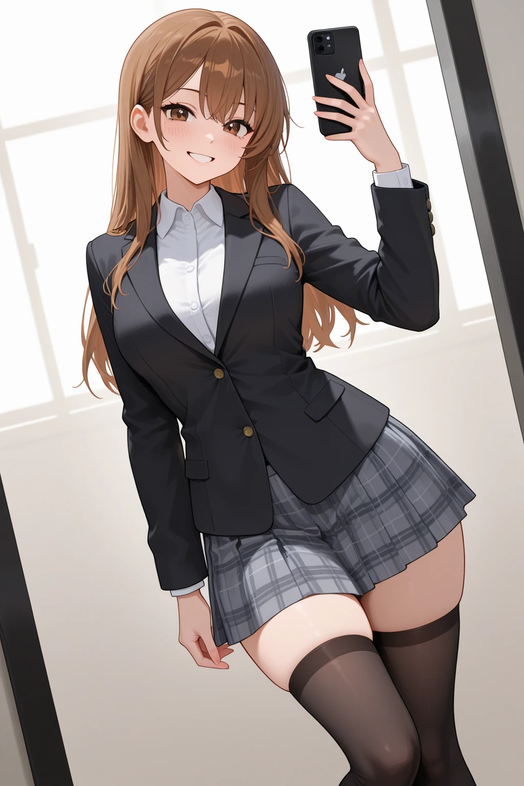 Rikosakurauchi, Riko Sakurauchi, (Brown eyes:1.5), hair between the eyes, by the wide, (Red hair:1.5), (Little mom:1.2), 
BREAK glasses, high advanced breeding , jacket de sport, red jacket de sport, bow, bowtie, collar shirt, jacket, long sleeves, pleated skirt, (((lifting her skirt, showing panties, black panties))), sad smile rest looking at viewer, standing,(from below:1.2), (Leaning forward:1.2), 
break inside, classroom, 
BREAK (masterpiece:1.2), Best Quality, High resolution, unity wallpaper 8k, NSFW,(illustration:0.8), (beautiful detailed eyes:1.6), extremely detailed face, perfect lighting, Extremely detailed CG, (perfect hands, perfect anatomy),