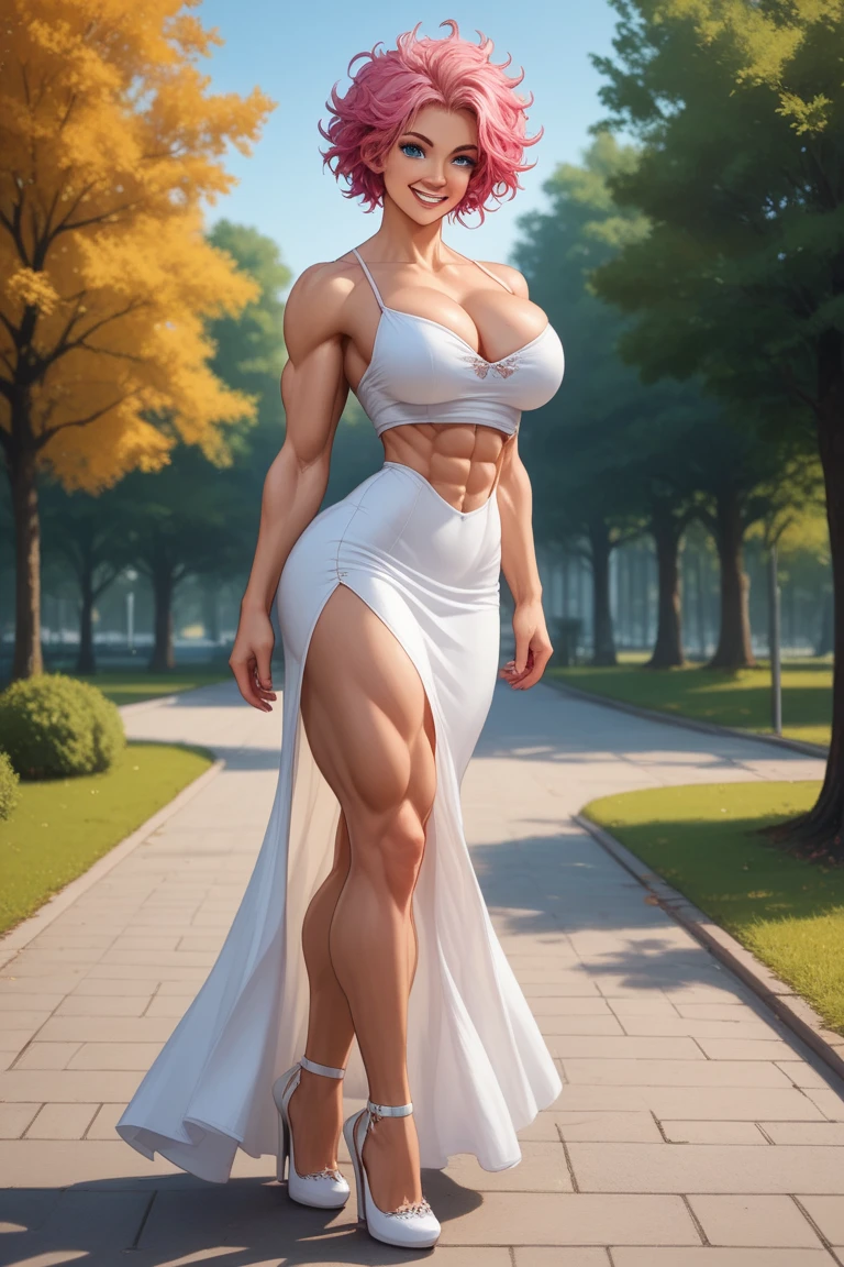 gigantic voluptuous breasts, 18yo, slim waist, full body, toned, a close up of a person in a thin white lace robe, cyberpunk art by Russell Dongjun Lu, trending on cgsociety, light rays, god rays, muscular, realistic, breasts