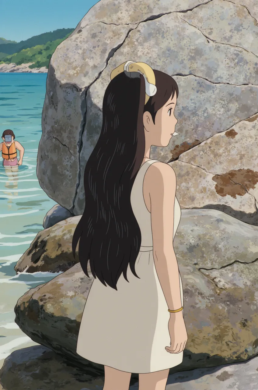 blue eyed girl with long wavy black hair, lustful:2.0, naked:2.0, showering