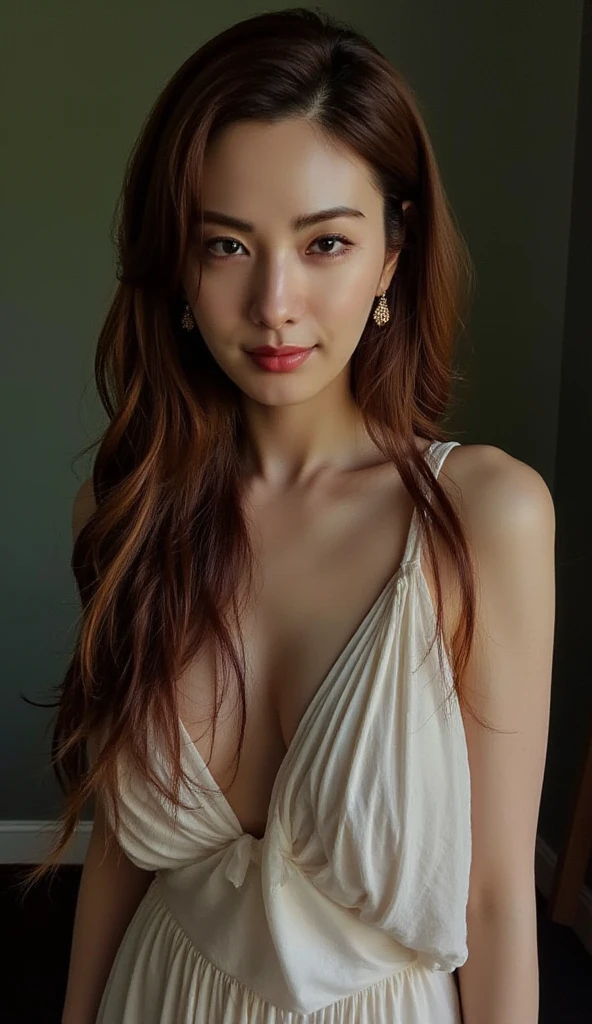 1 , solo, longye hair, high resolution, high resolution, Red hair, hyper- realism, 
