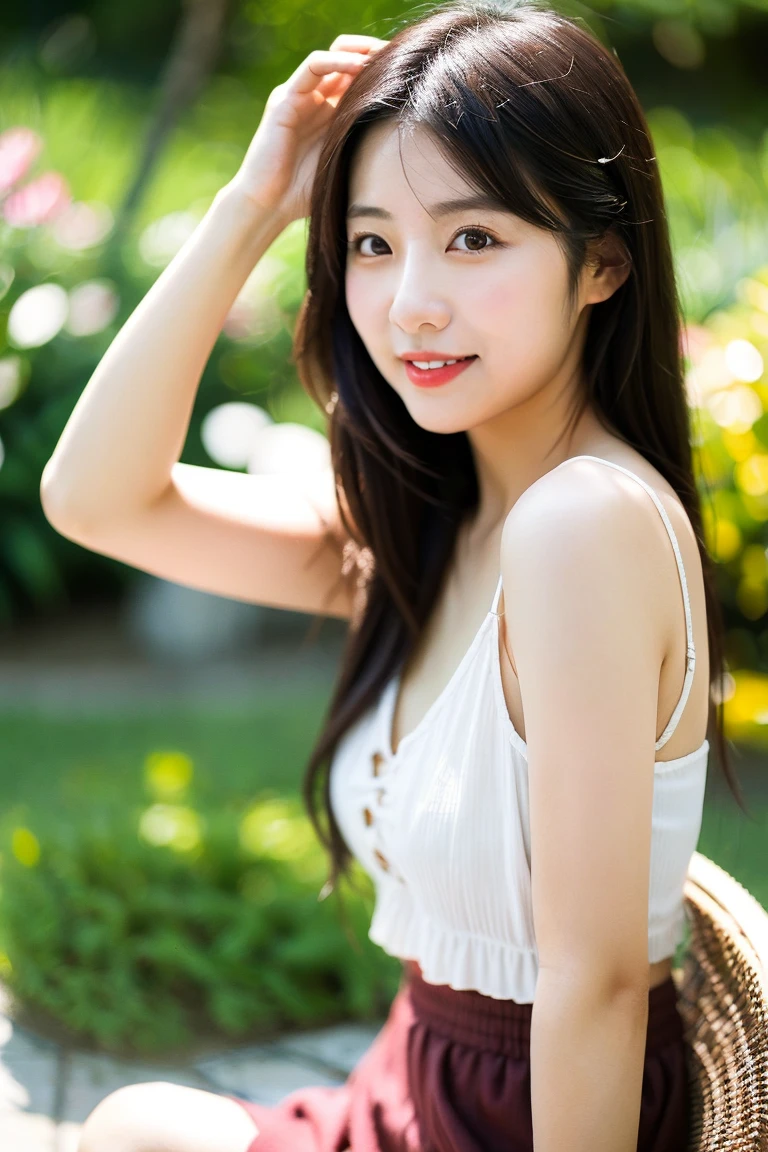 arafed asian woman with long brown hair and a white top, Gorgeous young Korean woman, Beautiful young Korean woman, (((Beautiful face))),(((big eye))),(((Beautiful eyes))),(((long lashes))),((Beautiful teeth alignment)),beautiful Korean women, Beautiful Asian Girl, Asian girl with long hair, gorgeous chinese model, Beautiful Asian Woman, Korean Girl, Beautiful young asian woman, young cute wan asian face, a young asian woman, Young Asian Girl, Korean Woman, asian features,(((huge tit))),