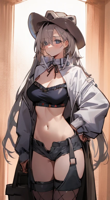 1girl,scared expression open mouth clenched teeth,white hair,blue eyes,,sad,despair,,(collar),(leash),,(tied up),(tied wristi,bikini)
