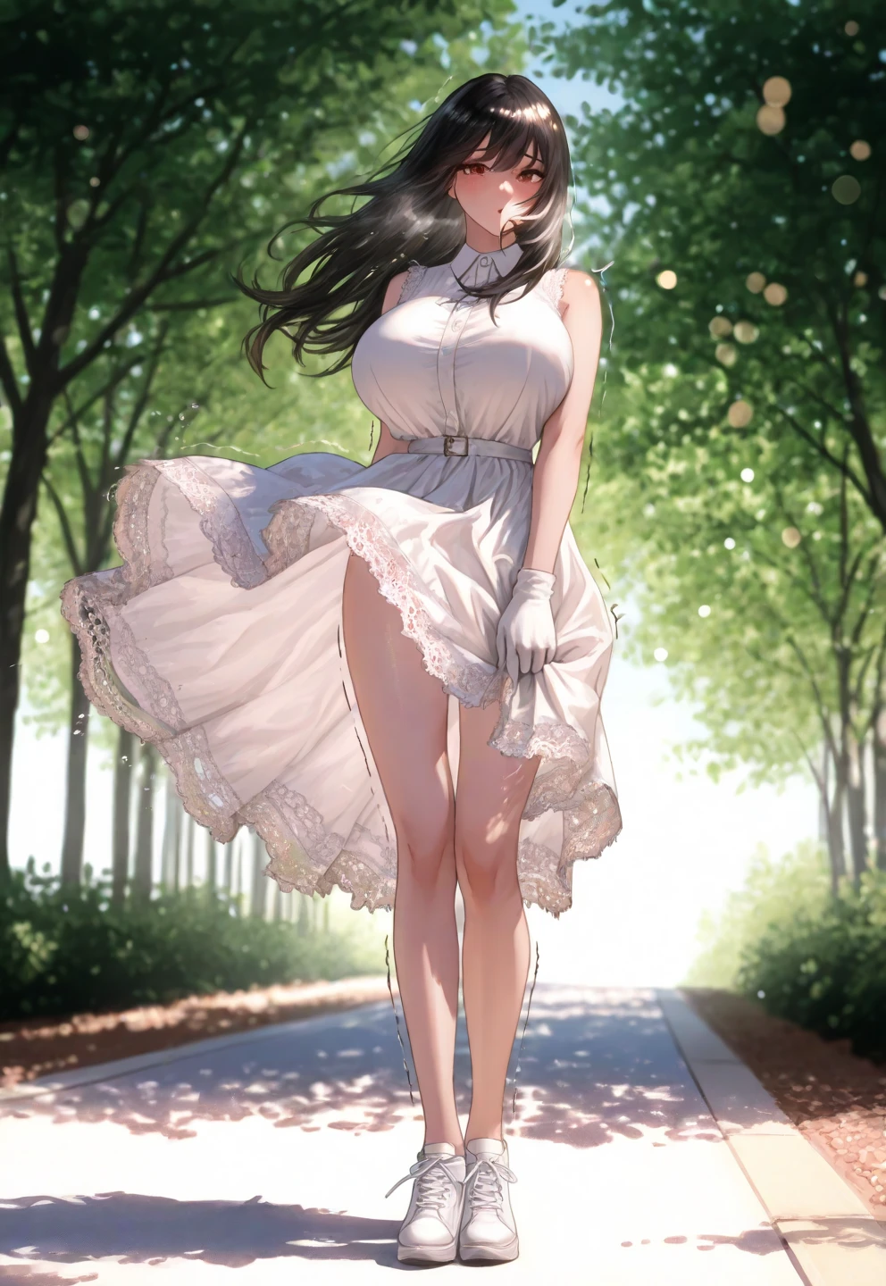 (Masterpiece), (Extreme), (Super detailed), (Body: 1.9), 1girl, sun, beautiful, orange, (big head: 1.8), doll, smile, open mouth(mocked, white liquid oozing out), city, fashion, coat, blush, tree,,, short hair, blurry, bangs, black hair, (beautiful and detailed face), (beautiful and detailed eyes), naked, feet (beautiful, perfect, detailed and delicious)