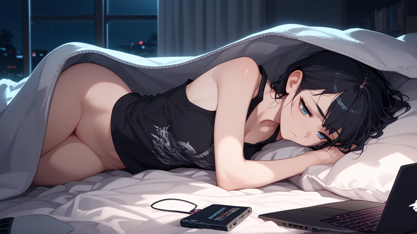 Anime girl lying in bed with city view at night, 4k anime wallpaper, Seductive Anime Girl, lyin in bed, Anime art wallpaper 8k, nightcore, lyin in bed, anime art wallpaper 4k, anime art wallpaper 4k, anime moe art style, anime style 4 k, anime wallpaper 4 k, anime wallpaper 4k, lyin in bed