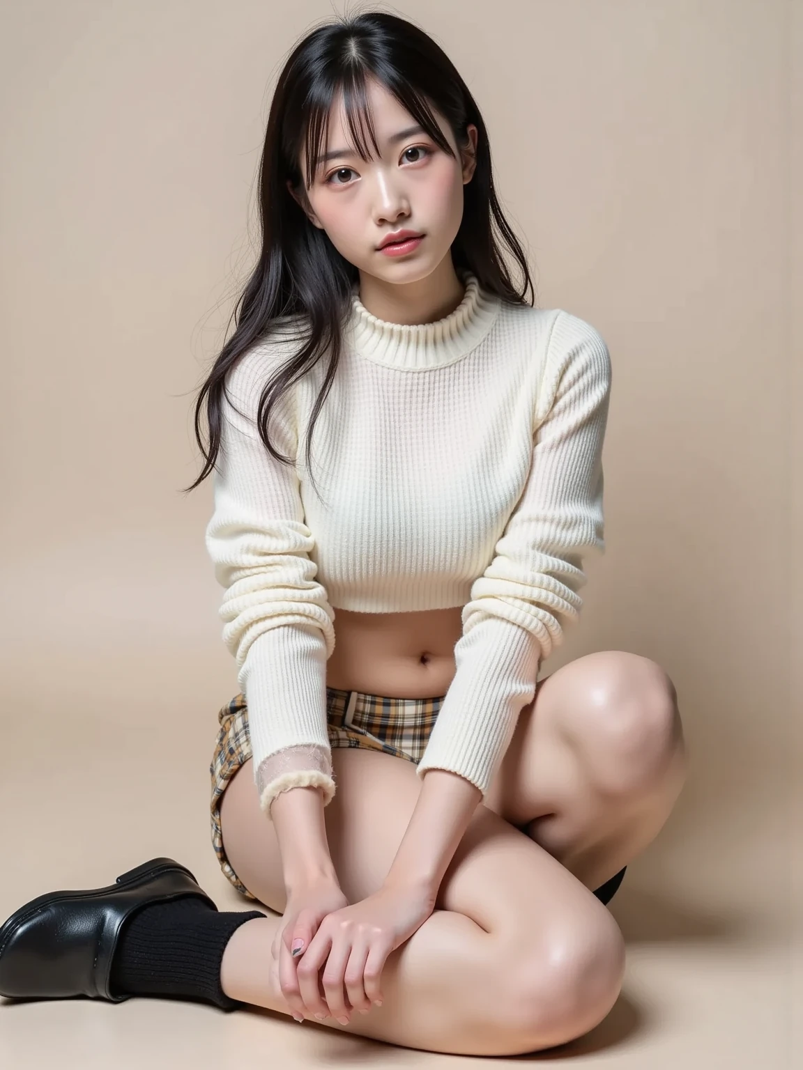 8k, RAW Portrait (Japanese women),masterpiece、Realistic:1.3、Realistic, Ultra-high resolution, highest quality, Real Life Photos、(On the early morning train:1.1),(((Showing panties:1.4)))、((Visible panties:1.4))、((A girl sitting on a train seat and looking at her smartphone))、((((1 girl:1.5)))), (((電車内でスカートをたくし上げてShow off your pants女子:1.4)))、(Cute Face:1.3)、日本の1 girl、((日本の制服を着たJapanese women))、((Real college girl))、((ミニA woman rolling up her skirt:1.6))、Blonde,(Written boundary depth:1.3)、 ((Dark brown eyes:1.2))、(Realistic skin texture:1.3)、(Immersive atmosphere:0.8、Chiaroscuro:1.2) 、(Look Viewer:1.3)、((Expressionless:1.3))、((Red cheeks:1.1))、((She is wearing very small satin panties with lacy frills.))、((Show off your pants:1.4))、((A woman rolling up her skirt))、((highlight panties))、The cutest girl in the world、((Spread your legs out to the side:1.4))、Panty shot、The natural light coming through the car windows is too bright.....、Shining Sun、