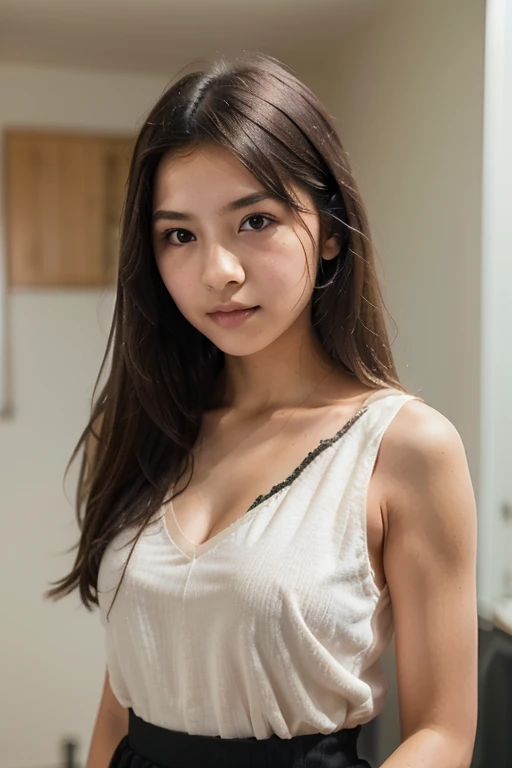White asian girl in wet panties