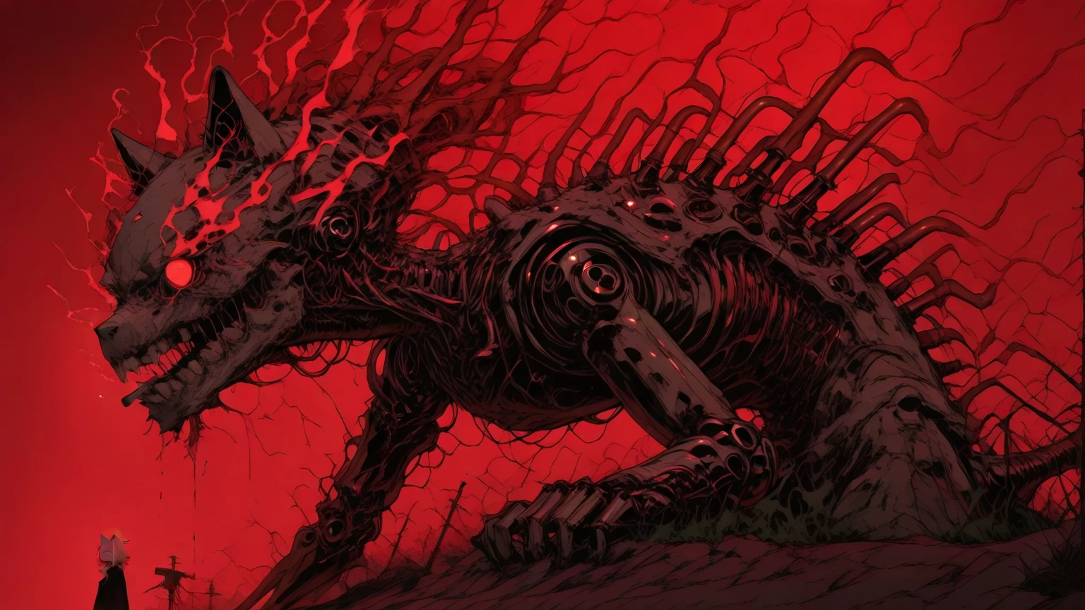 best quality, high_resolution, distinct_image,alien , giger, viscera, post-apocalypse, peeled flesh, guro,broken creature, deadman