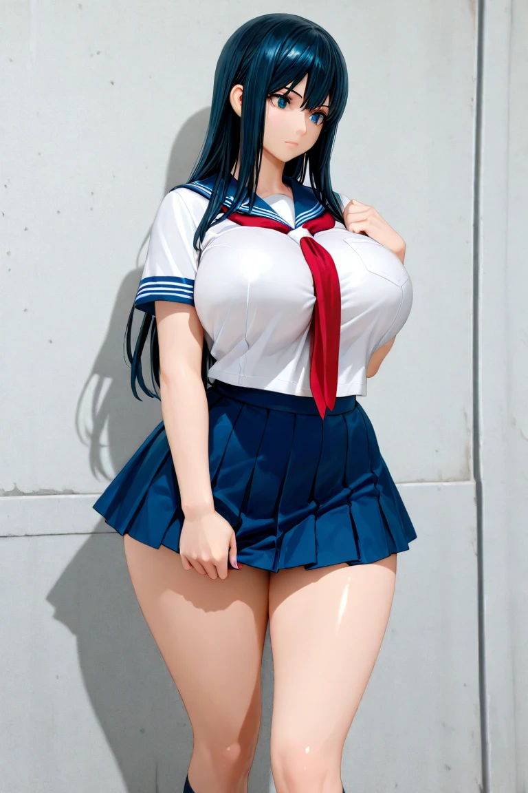 Rosto perfeito, standing on the ground, Depth of scenery, Bodyvenus, master piece, JS_DFStyle, estilo de desenho animado, sharp corners, sharp body angles, pointed chin, round eyes, big head, bright colors, outline, ShortstackBT, Sagging breasts, (SFW)!, 1 milf mini girl, rosto redondo, mini girl, (POV: Mini milf indecent girl looking vulgar and lewd at viwer, apaixonada), POV, (Messy hair, cabelo sedoso, cabelo brilhoso), magrela, pestle waist, cintura estreita, fino e grosso, [parte superior do corpo (tiny:1.5) (magrelo:1.0) ]!, peitos empinados, seios UNIFORMES, UNIFORME azul e rosa, (mini blusa transparente rosa )! , [small and tiny waist:2.0]!, [PARTE INFERIOR DO CORPO (MAIOR:1.5)!! (FLACID ASS:1.0) (quadril enorme:1.5)!! (COXAS GROSSAS:1.9)!! (Gordinho)!! ]!, postura relaxada, Oil, olhar de lust, lust, pele macia, pele oleada, Perfection, In a high school with natural lighting in a harmonious environment, Motor irreal, sharp focus, Melhor qualidade, High definition, ultradetalhado, luz e sombra, ambient lighting, texturizada, post production, post-editing, detalhes intrincados, Anime,  obscene girl, gesto obsceno, sorriso sugestivo, corada, boca carnuda, Anime girl like naughty lewd erotic CHEERFUL babe, Dynamic Pose, SAPATINHO!, best angle, realistic detailed scenery 