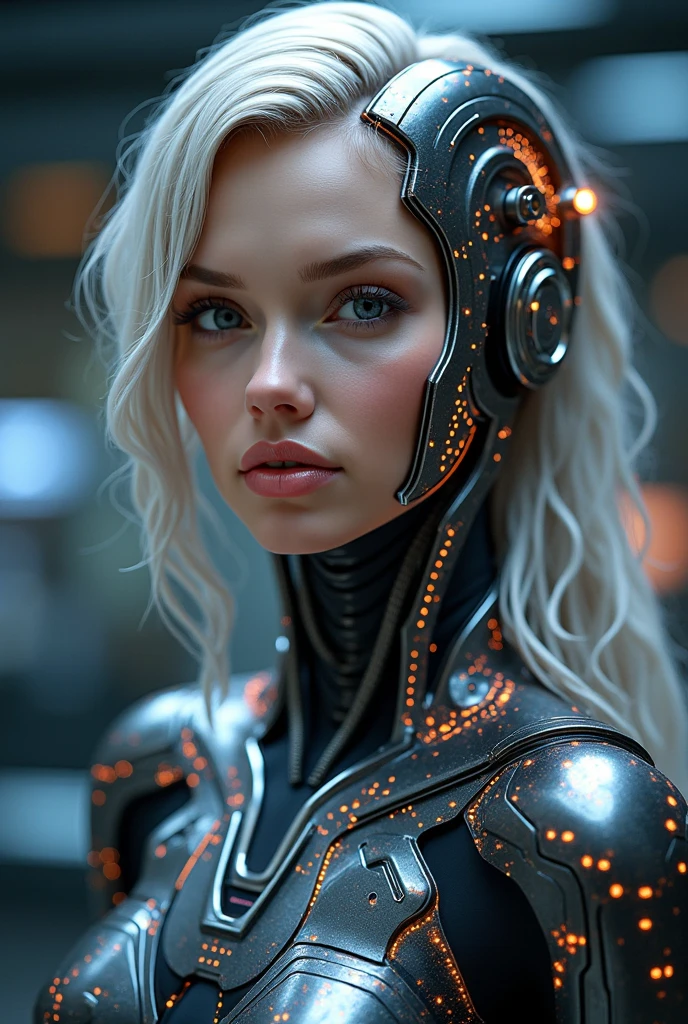 complex 3d render ultra detailed of a beautiful porcelain profile woman android face, (full body:1.2), cyborg, robotic parts, (side twintails:1.2), 150 mm, beautiful studio soft light, rim light, vibrant details, luxurious cyberpunk, lace, hyperrealistic, anatomical, facial muscles, cable electric wires, microchip, elegant, beautiful background, octane render, H. R. Giger style, 8k, best quality, masterpiece, illustration, an extremely delicate and beautiful, extremely detailed ,CG ,unity ,wallpaper, (realistic, photo-realistic:1.37),Amazing, finely detail, masterpiece,best quality,official art, extremely detailed CG unity 8k wallpaper, absurdres, incredibly absurdres, robot, silver halmet, full body, sitting