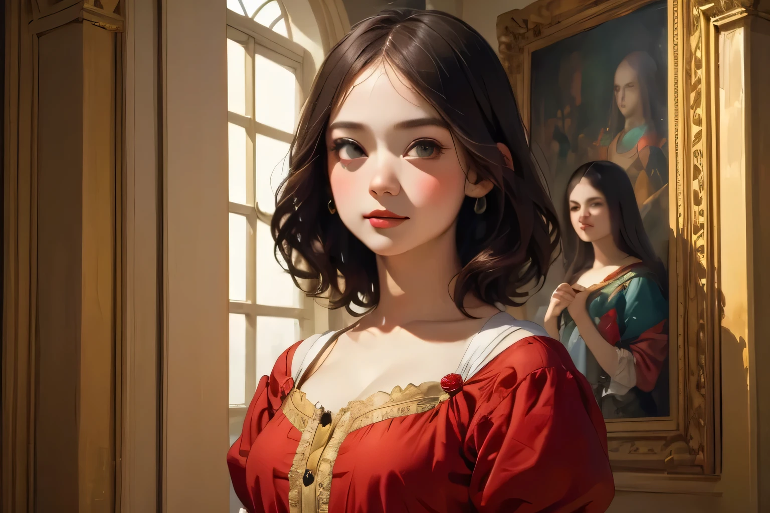 398 ((The Young Princess and the Young Prince)),(short hair),(Neat hair),(Ultra High Definition),(Opulent Palace),(Leonardo da Vinci Style Painting),(Egypt),(Egypt文字)