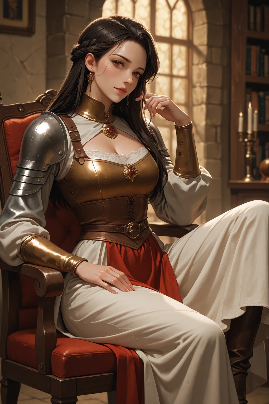 a medieval castle,sketch,ancient stone walls,overgrown vines,imposing towers,moat and drawbridge,flag fluttering in the wind,horses and carriages,brilliant sunlight,folklore and legends,kingdom,secret passages,bustling courtyard,grandeur and majesty,old tapestries,historical architecture,medieval armor,medieval knights and their armor,helmet with intricate designs,medieval weapons and swords,castle guards and sentries,picturesque landscape,rolling green hills,breathtaking view from the castle,peaceful and serene atmosphere,royal family,throne room,intricately carved wooden furniture,ornate chandeliers,golden accents,elegant tapestries,royal banquet,palatial gardens,fountain,royal crest,proud lineage,medieval charm,marble statues,authentic details,realistic sketches,detailed shading,meticulous attention to detail,perfect composition,dramatic lighting,depth and dimension,vibrant colors.